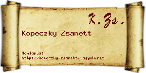 Kopeczky Zsanett névjegykártya